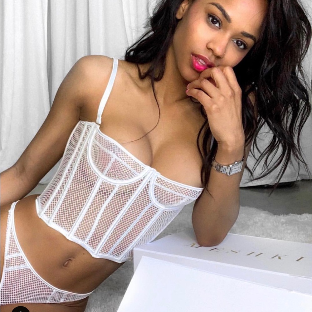 Meshki bustier lingerie set white